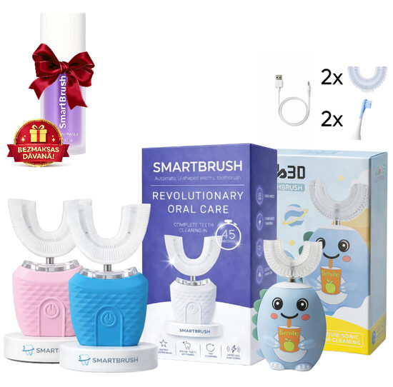 SmartBrush FAMILY KIT - receive Purple Toothpaste FOR FREE
