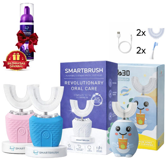 SmartBrush FAMILY KIT - receive Purple Toothpaste FOR FREE